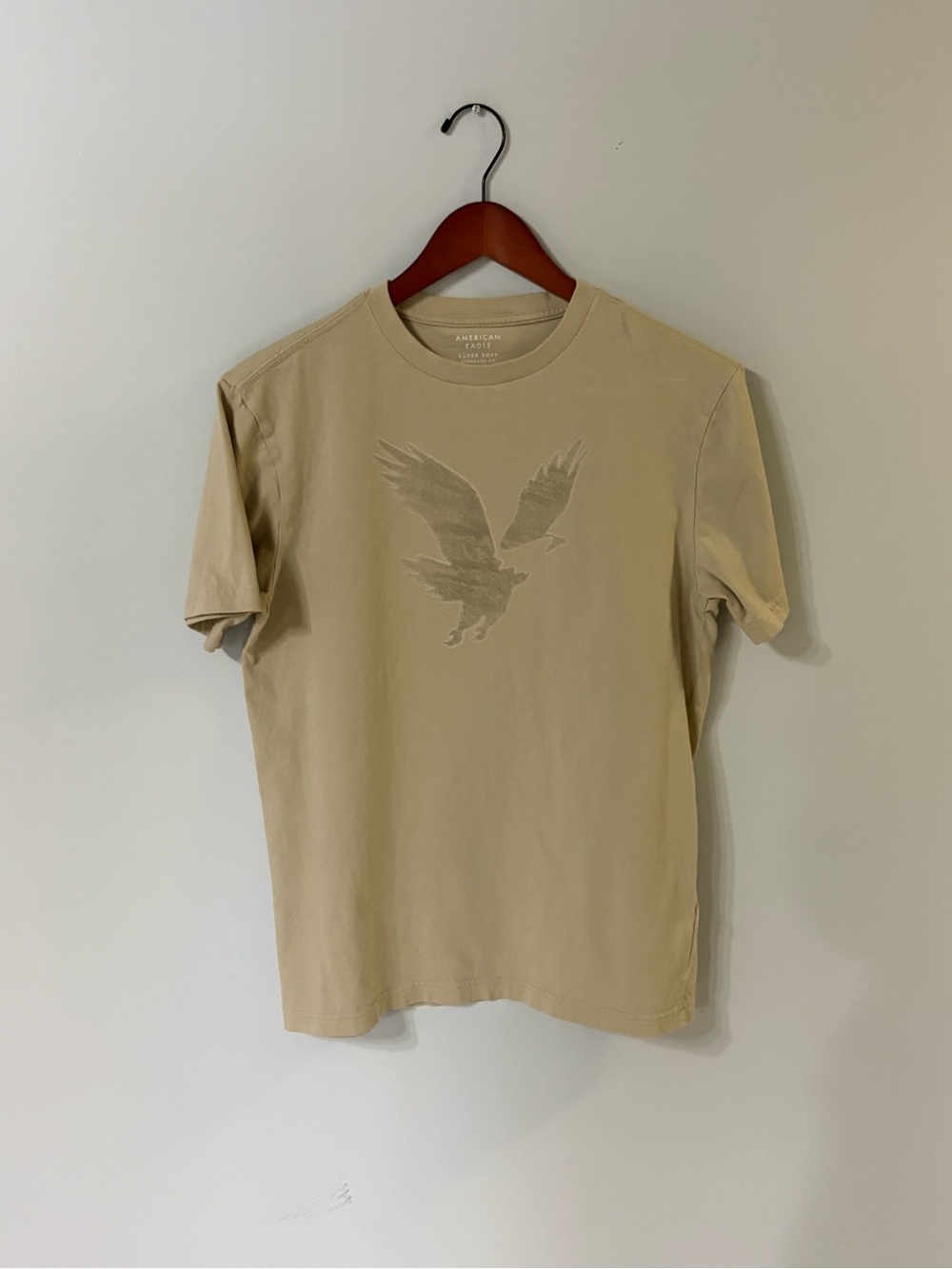 American Eagle Outfitters Tan Eagle Graphic Short-Sleeve Tee